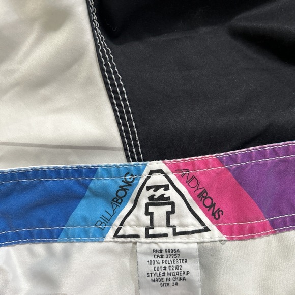 Vintage Y2k Andy Irons Billabong Boardshorts Size 34 Surf Swim Trunks - Picture 3 of 9